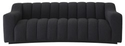 Casa Padrino divano di lusso nero 234 x 96 x A. 76,5 cm - Divano da soggiorno leggermente curvo - Divano Hotel - Qualità di Lusso