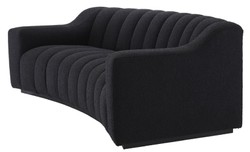 Casa Padrino divano di lusso nero 234 x 96 x A. 76,5 cm - Divano da soggiorno leggermente curvo - Divano Hotel - Qualità di Lusso