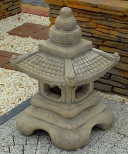 Casa Padrino lampe de jardin dans le style asiatique gris 50 x 50 x H. 60 cm - Eclairage de Jardin & Terrasse Résistant aux Intempéries - Eclairage d'Allée d'Allées de Terrasse de Jardin