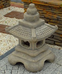 Casa Padrino lámpara de jardín en estilo asiático gris 50 x 50 x A. 60 cm - Luz de jardín y patio resistente a la intemperie - Iluminación de entrada de entrada de caminos de patio de jardín