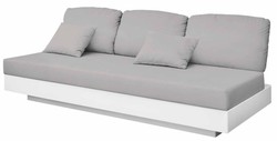 Casa Padrino sofá de jardín de lujo de 3 plazas gris / blanco mate 210 x 90 x A. 70 cm - Sofá de jardín resistente a la intemperie - Muebles de Hotel - Calidad de Lujo
