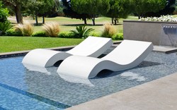 Casa Padrino Lettino da Piscina di Lusso Bianco Opaco 180 x 70 x H. 62,5 cm - Lettino da Giardino Resistente alle Intemperie