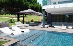 Casa Padrino Lettino da Piscina di Lusso Bianco Opaco 180 x 70 x H. 62,5 cm - Lettino da Giardino Resistente alle Intemperie