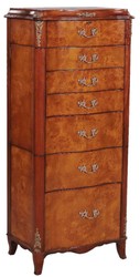 Casa Padrino commode à bijoux baroque de luxe marron clair / marron / argent 56 x 36 x H. 128 cm - Commode en bois massif noble avec miroir - Mobilier Baroque