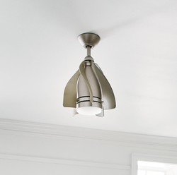 Casa Padrino ventilateur de plafond design avec éclairage LED et télécommande argent / champagne Ø 38 cm - Qualité de Luxe