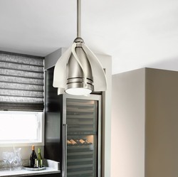 Casa Padrino ventilateur de plafond design avec éclairage LED et télécommande argent / champagne Ø 38 cm - Qualité de Luxe