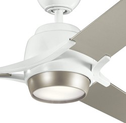 Casa Padrino ventilateur de plafond de luxe blanc / argent mat 152 x H. 46 cm - Ventilateur moderne dimmable avec éclairage LED et télécommande - Collection de Luxe