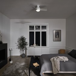 Casa Padrino ventilatore da soffitto di lusso bianco opaco 86 x A. 28 cm - Ventilatore moderno dimmerabile con illuminazione a led e telecomando - Collezione di Lusso