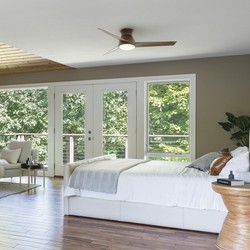 Casa Padrino luxury ceiling fan brown 152 x H. 29 cm - Modern dimmable fan with LED lighting and remote control - Luxury Accessories