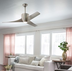 Casa Padrino luxury ceiling fan silver 142 x H. 41 cm - Modern dimmable fan with LED lighting and remote control - Luxury Accessories
