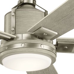 Casa Padrino ventilateur de plafond de luxe argent / gris 132 x H. 43 cm - Ventilateur moderne dimmable avec éclairage LED et télécommande - Accessoires de Luxe