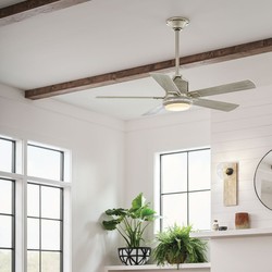 Casa Padrino ventilateur de plafond de luxe argent / gris 132 x H. 43 cm - Ventilateur moderne dimmable avec éclairage LED et télécommande - Accessoires de Luxe