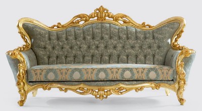Prunkvolles Luxus Barock Wohnzimmer Sofa mit Muster Magnificent Luxury Baroque Living Room Sofa with Pattern