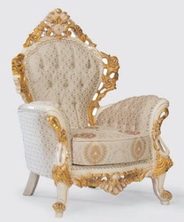 Prunkvoller Luxus Barock Wohnzimmer Sessel mit Muster Magnificent Luxury Baroque Living Room Armchair with Pattern 