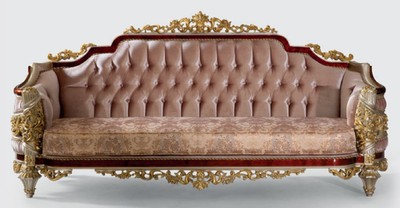 Prunkvolles Luxus Barock Wohnzimmer Sofa mit Muster Magnificent Luxury Baroque Living Room Sofa with Pattern 