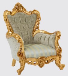 Casa Padrino luxury baroque armchair green / gold 100 x 100 x H. 122 cm - Living room armchair with elegant pattern - Baroque living room furniture - Noble & Magnificent
