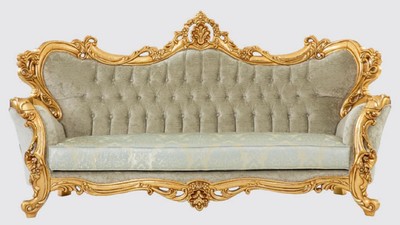 Prunkvolles Luxus Barock Wohnzimmer Sofa mit Muster Magnificent Luxury Baroque Living Room Sofa with Pattern