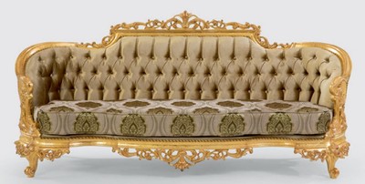 Prunkvolles Luxus Barock Wohnzimmer Sofa mit Muster Magnificent Luxury Baroque Living Room Sofa with Pattern
