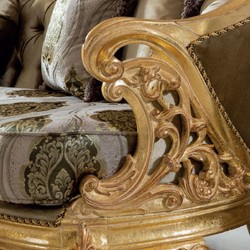 Casa Padrino divano barocco di lusso verde / grigio / oro 235 x 95 x A. 110 cm - Divano da soggiorno fatto a mano con motivo elegante - Mobili da soggiorno in stile barocco - Nobile e Magnifico