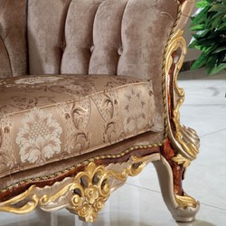 Casa Padrino luxury baroque armchair gray / brown / silver / gold 100 x 90 x H. 113 cm - Magnificent living room armchair with elegant pattern - Baroque Furniture
