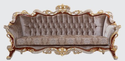 Prunkvolles Luxus Barock Wohnzimmer Sofa mit Muster Magnificent Luxury Baroque Living Room Sofa with Pattern 