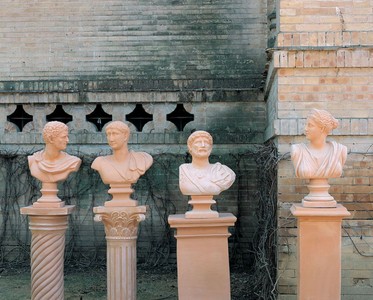 Casa Padrino Barock Säule Terracotta 38 x 38 x H. 65 cm - Handgefertigte Keramik Deko Säule - Barock Garten Terrassen Deko