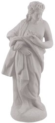 Jugendstil Garten Deko Keramik Skulptur Dame Grau Art Nouveau Garden Deco Ceramic Sculpture Lady Gray 