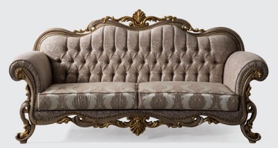 Prunkvolles Luxus Barock Wohnzimmer Sofa mit Muster Magnificent Luxury Baroque Living Room Sofa with Pattern 