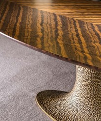 Ovaler Luxus Designer Esstisch Küchentisch Braun Antik Gold Oval Luxury Designer Dining Table Kitchen Table Brown Antique Gold