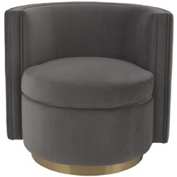 Casa Padrino luxury swivel armchair gray / matt gold 80 x 73 x H. 71.5 cm - Upholstered living room armchair with fine velvet - Luxury Furniture
