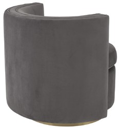 Casa Padrino luxury swivel armchair gray / matt gold 80 x 73 x H. 71.5 cm - Upholstered living room armchair with fine velvet - Luxury Furniture