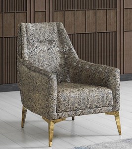 Casa Padrino luxury living room armchair beige / gray / gold 70 x 95 x H. 96 cm - Living room furniture - Luxury furniture