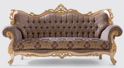 Prunkvolles Luxus Barock Wohnzimmer Sofa mit Muster Magnificent Luxury Baroque Living Room Sofa with Pattern 