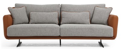 Casa Padrino canapé de luxe gris / marron / noir 230 x 100 x H. 80 cm - Canapé de salon moderne - Canapé d'Hôtel - Mobilier de Luxe