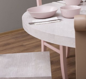 Casa Padrino Landhausstil Esszimmer Möbel Set Hellgrau / Bunt - 1 Esstisch & 5 Esszimmerstühle - Massivholz Esszimmer Möbel - Landhausstil Möbel