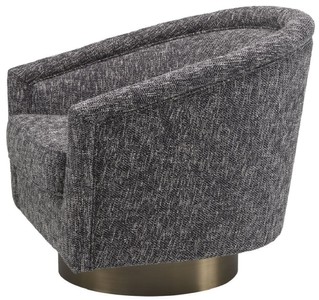 Casa Padrino Luxus Drehsessel Schwarz / Matt Gold 85 x 76 x H. 76 cm - Wohnzimmer Sessel - Wohnzimmer Möbel - Luxus Möbel