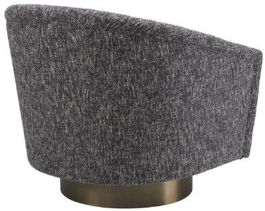 Casa Padrino Luxus Drehsessel Schwarz / Matt Gold 85 x 76 x H. 76 cm - Wohnzimmer Sessel - Wohnzimmer Möbel - Luxus Möbel