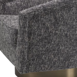 Casa Padrino Luxus Drehsessel Schwarz / Matt Gold 85 x 76 x H. 76 cm - Wohnzimmer Sessel - Wohnzimmer Möbel - Luxus Möbel