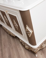 Casa Padrino set di mobili barocchi di lusso bianco / marrone / oro - 1 Credenza con 4 Ante e 2 Specchi - Mobili barocchi nobili - Nobili e Magnifico
