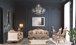 Casa Padrino mesa de centro barroco de lujo blanco / marrón / oro 130 x 92 x A. 50 cm - Magnífica mesa de salón hecha a mano en estilo barroco - Muebles Barrocos