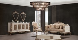 Casa Padrino mesa de centro barroco de lujo blanco / marrón / oro 130 x 92 x A. 50 cm - Magnífica mesa de salón hecha a mano en estilo barroco - Muebles Barrocos