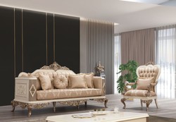 Casa Padrino sofá barroco de lujo marrón / plata / blanco / marrón / oro 234 x 93 x A. 124 cm - Magnífico sofá de salón hecho a mano con cojines decorativos - Muebles de salón barrocos
