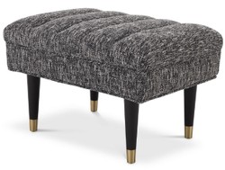 Casa Padrino panca di lusso nero / ottone 68 x 50 x A. 45 cm - Panca imbottita in legno massello - Mobili Soggiorno - Mobili Hotel - Collezione di Lusso