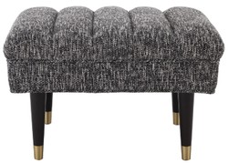 Casa Padrino panca di lusso nero / ottone 68 x 50 x A. 45 cm - Panca imbottita in legno massello - Mobili Soggiorno - Mobili Hotel - Collezione di Lusso