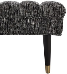 Casa Padrino panca di lusso nero / ottone 68 x 50 x A. 45 cm - Panca imbottita in legno massello - Mobili Soggiorno - Mobili Hotel - Collezione di Lusso