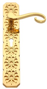 Casa Padrino set di maniglie per porte barocco di lusso oro 16,5 x A. 60 cm - Nobili maniglie per porte con placcatura in oro 24 carati - Magnifico accessori viventi in stile barocco