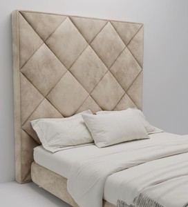 Casa Padrino Luxury Velvet Bed Headboard Beige 190 x 14 x H. 240 cm - Bedroom Furniture - Hotel Furniture - Luxury Quality