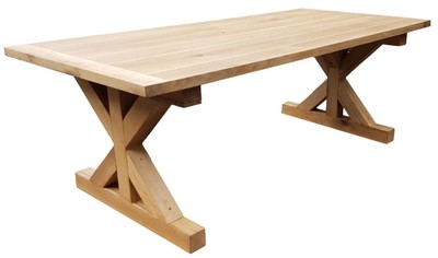 Casa Padrino tavolo da pranzo in legno di quercia in stile country naturale - Diverse Dimensioni - Tavolo da cucina in legno massello - Mobili rustici per sala da pranzo