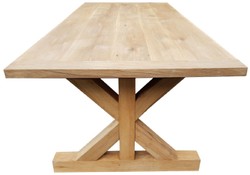 Casa Padrino table à manger en bois de chêne de style campagnard naturel - Différentes Tailles - Table de cuisine en bois massif - Meubles de salle à manger rustiques