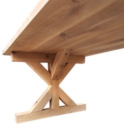 Casa Padrino table à manger en bois de chêne de style campagnard naturel - Différentes Tailles - Table de cuisine en bois massif - Meubles de salle à manger rustiques